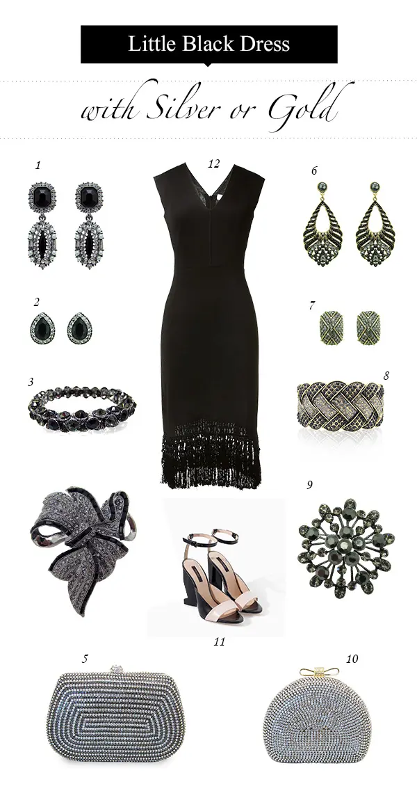 Silver and Gold Accessories with LBD